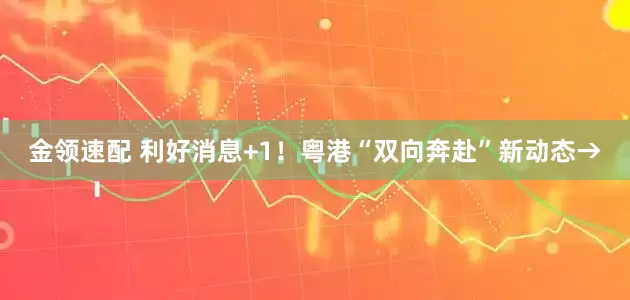 金領(lǐng)速配 利好消息+1！粵港“雙向奔赴”新動(dòng)態(tài)→